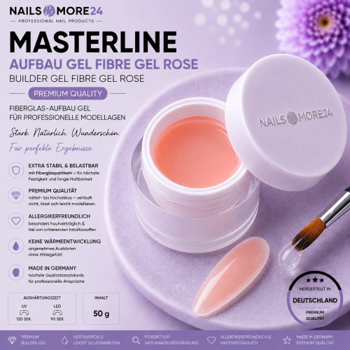 Builder Gel - Fibre Gel Rose | Masterline premium quality | 50g